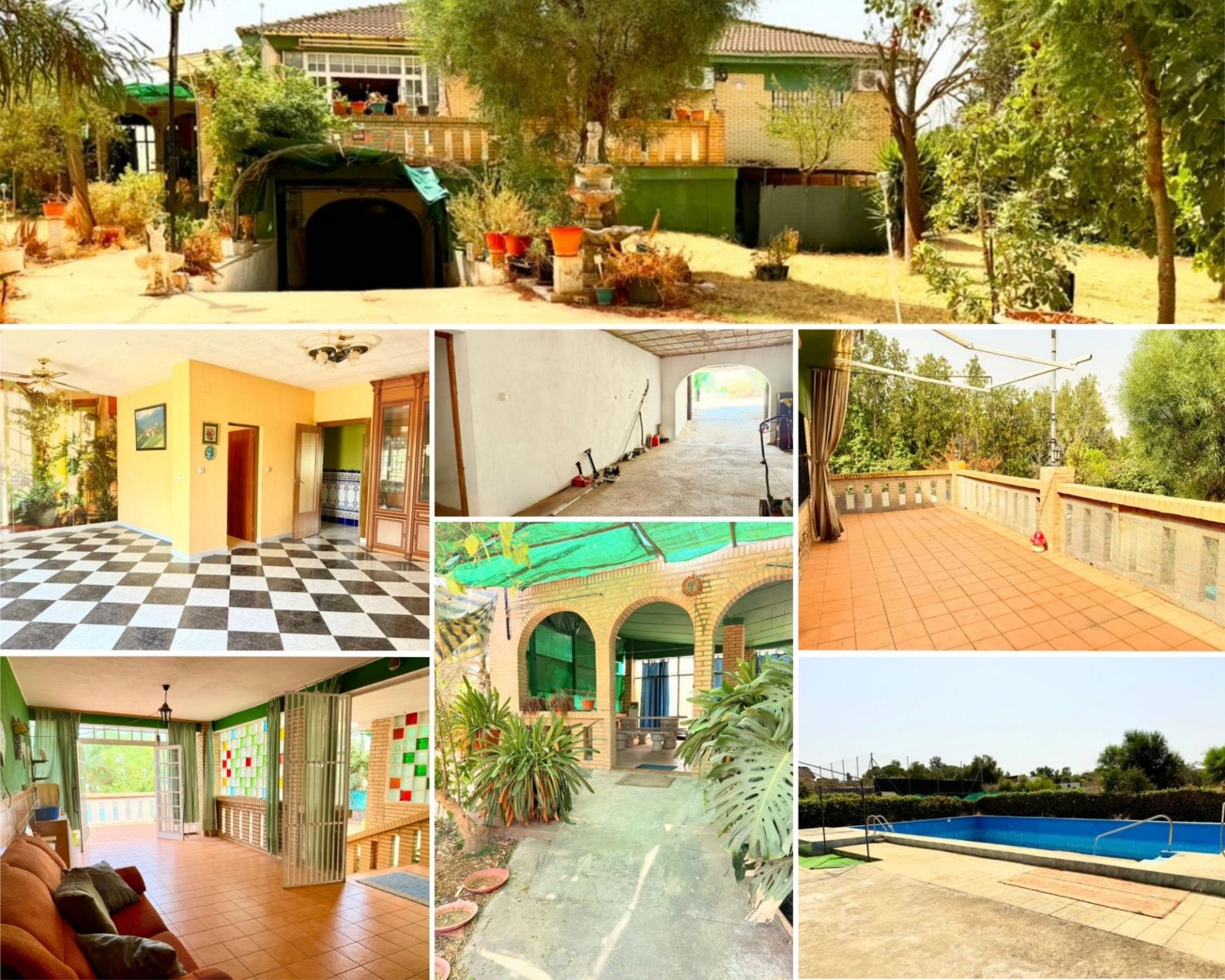 🏡 Chalet con doble vivienda, buhardilla, gran parcela y piscina en Urbanización Torrepalma – Carmona