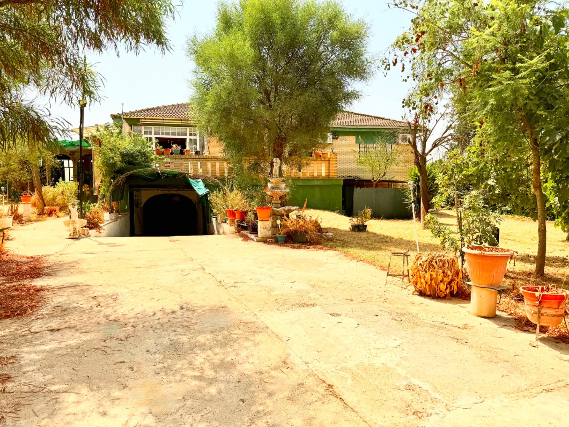 🏡 Chalet con doble vivienda, buhardilla, gran parcela y piscina en Urbanización Torrepalma – Carmona